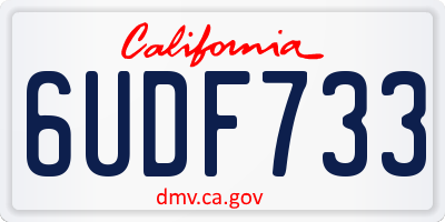 CA license plate 6UDF733