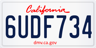 CA license plate 6UDF734