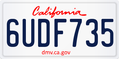 CA license plate 6UDF735