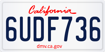 CA license plate 6UDF736