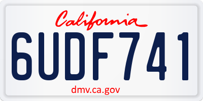 CA license plate 6UDF741