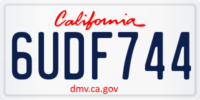 CA license plate 6UDF744