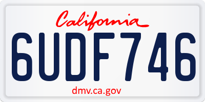 CA license plate 6UDF746