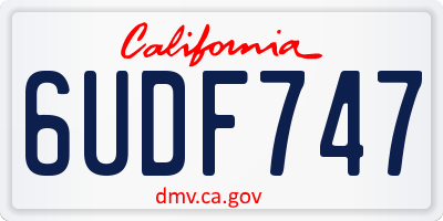CA license plate 6UDF747