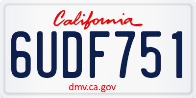 CA license plate 6UDF751