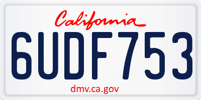 CA license plate 6UDF753