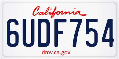 CA license plate 6UDF754