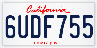 CA license plate 6UDF755