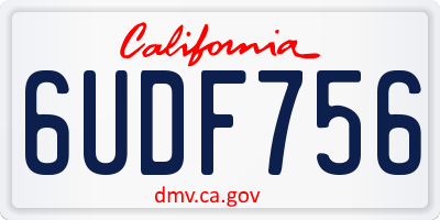 CA license plate 6UDF756