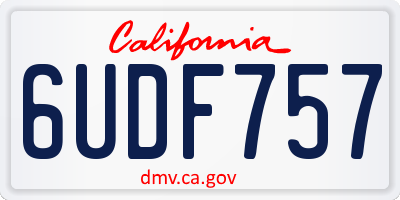 CA license plate 6UDF757