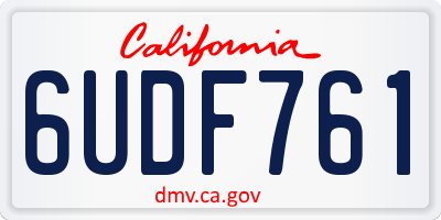 CA license plate 6UDF761