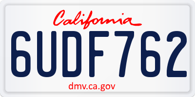 CA license plate 6UDF762
