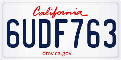 CA license plate 6UDF763