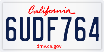 CA license plate 6UDF764