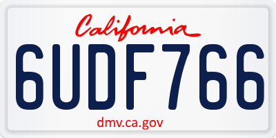 CA license plate 6UDF766