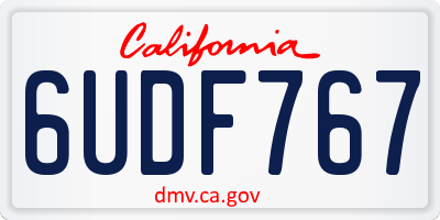 CA license plate 6UDF767