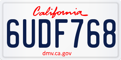 CA license plate 6UDF768