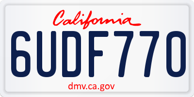 CA license plate 6UDF770