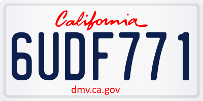 CA license plate 6UDF771