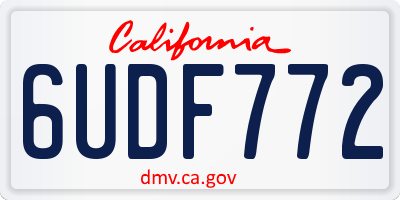 CA license plate 6UDF772