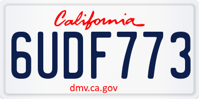 CA license plate 6UDF773