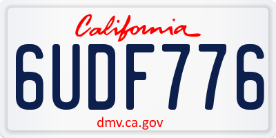 CA license plate 6UDF776