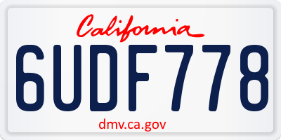 CA license plate 6UDF778