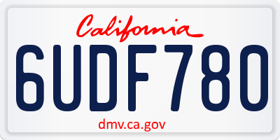 CA license plate 6UDF780