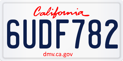 CA license plate 6UDF782