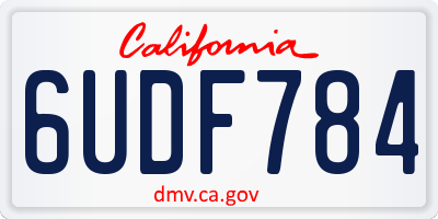 CA license plate 6UDF784