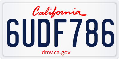 CA license plate 6UDF786