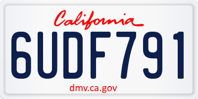 CA license plate 6UDF791