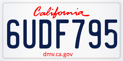 CA license plate 6UDF795