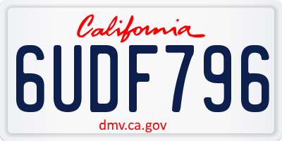 CA license plate 6UDF796