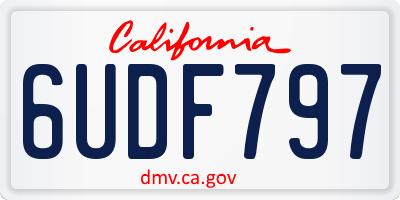 CA license plate 6UDF797