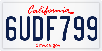 CA license plate 6UDF799