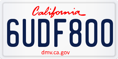 CA license plate 6UDF800