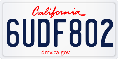 CA license plate 6UDF802