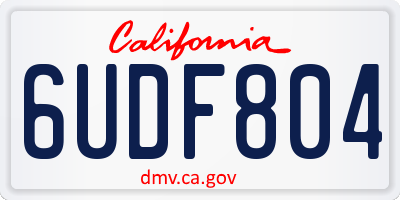 CA license plate 6UDF804