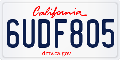 CA license plate 6UDF805