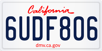 CA license plate 6UDF806