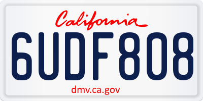 CA license plate 6UDF808