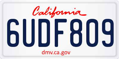 CA license plate 6UDF809