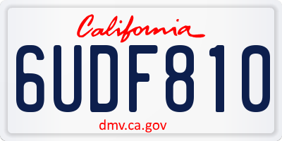 CA license plate 6UDF810