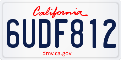 CA license plate 6UDF812