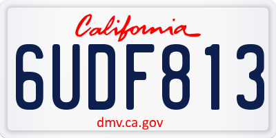 CA license plate 6UDF813
