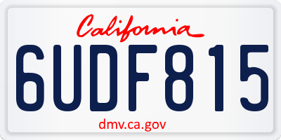 CA license plate 6UDF815