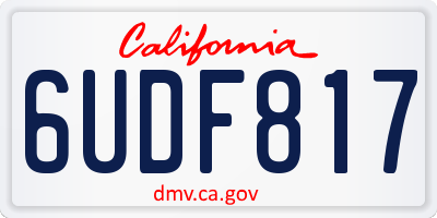 CA license plate 6UDF817