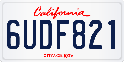 CA license plate 6UDF821