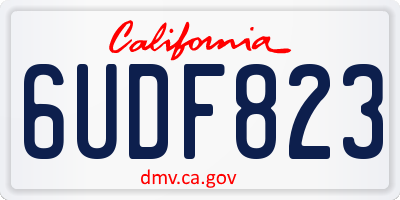 CA license plate 6UDF823